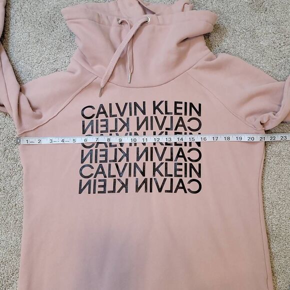 Calvin Klein Sweatshirt Womens Rosy Gray Cowl Neck Size L - Picture 7 of 8